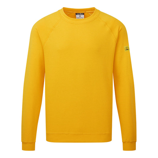 AS24 - sweat shirt anti statique ESD, Jaune foncé