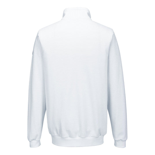 AS25 - sweat shirt anti statique ESD, Blanc, vue de dos