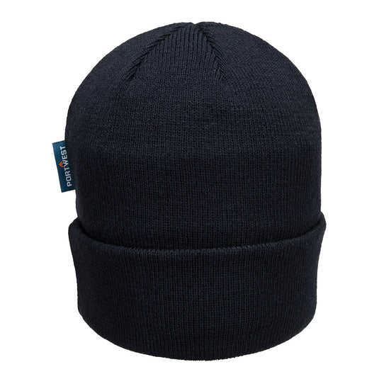 B013 - Bonnet en tricot isolé, Marine, vue de dos 