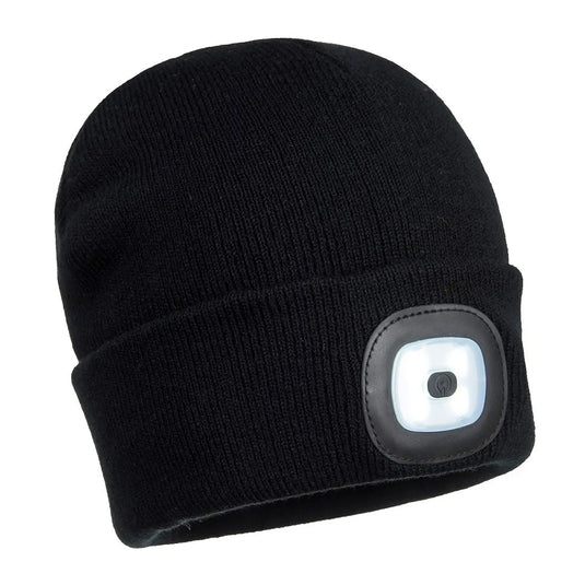 B028 - Bonnet Beanie double LED rechargeable Epi-Protect