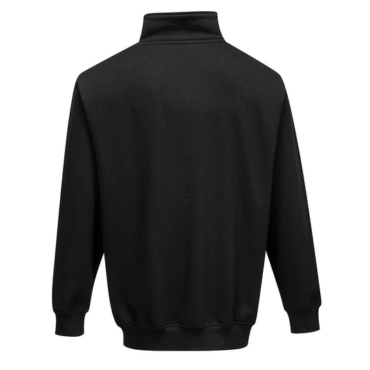 B309 - Sweatshirt col zippé Sorrento, Noir, vue de dos 