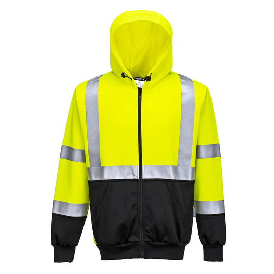B315 - Sweat Hi-Vis bicolore zippé à capuche Epi-Protect