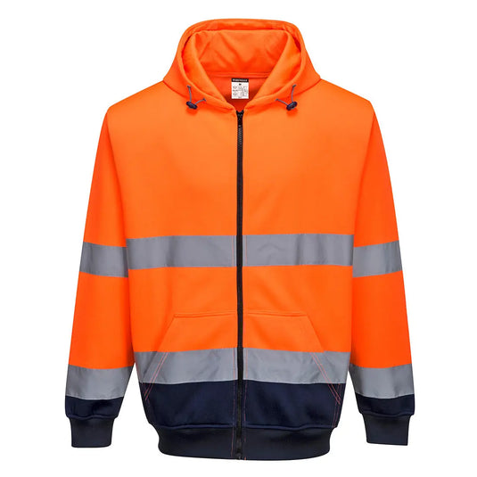 B317 - Sweat Hi-Vis bicolore zippé à capuche Epi-Protect