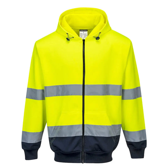 B317 - Sweat Hi-Vis bicolore zippé à capuche Epi-Protect