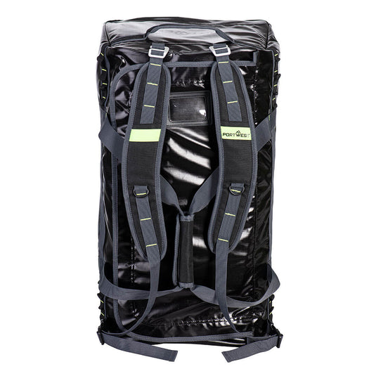 B950 - Sac de sport résistant à l'eau PW3 70L, Noir, vue de dos 