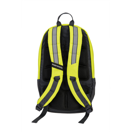 B955 - Sac à dos Hi-Vis, Jaune, vue de dos 