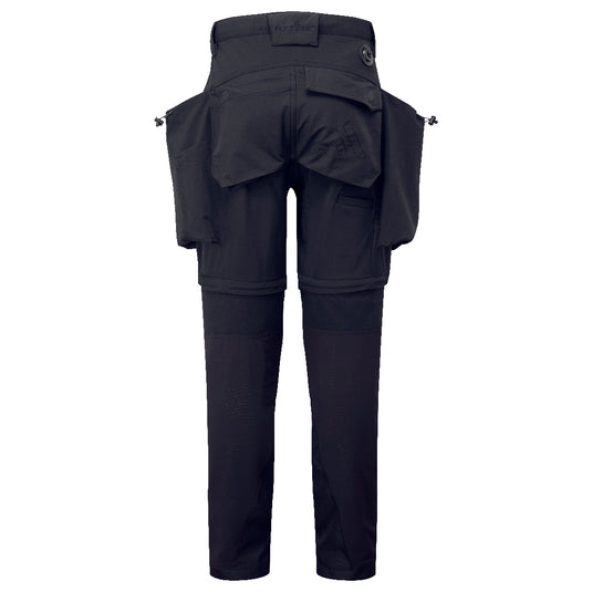 BX321 - Pantalon Modulable ultime 3 en 1, Noir/jaune, vue de dos 