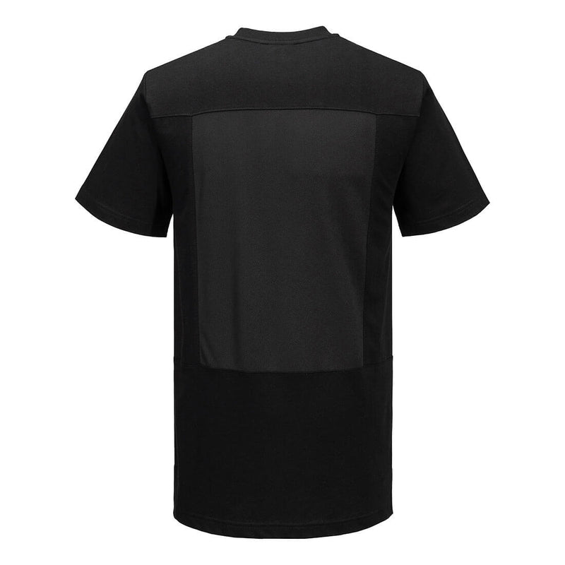 Chargez l'image dans la visionneuse de la galerie, C195 - Chef Cotton MeshAir T-Shirt, Noir, vue de dos # Couleur_Noir
