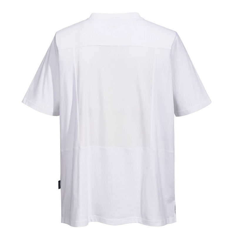 Chargez l'image dans la visionneuse de la galerie, C195 - Chef Cotton MeshAir T-Shirt, Blanc, vue de dos # Couleur_Blanc
