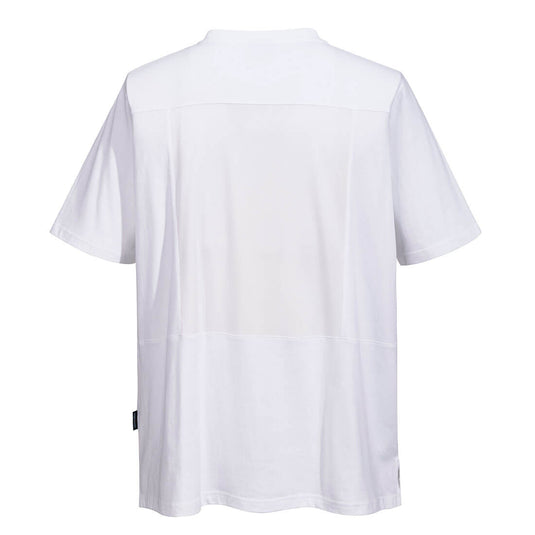 C195 - Chef Cotton MeshAir T-Shirt, Blanc, vue de dos