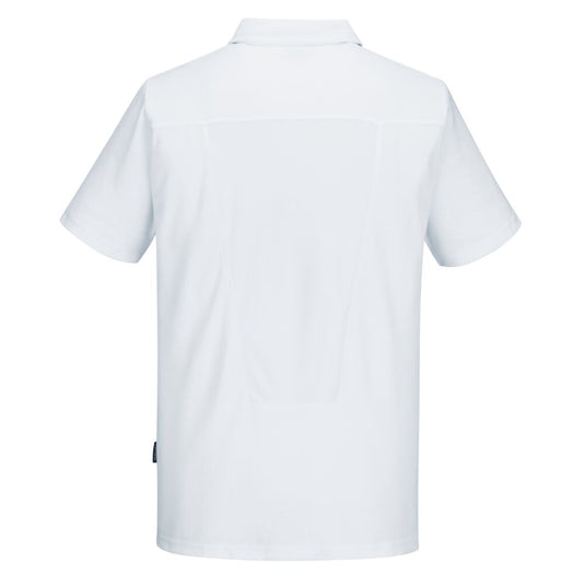 C211 - Polo Mesh manches courtes, Blanc, vue de dos