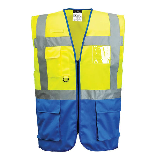 Gilet haute visibilité Executive Warsaw C476 - vue détails panneaux contrastés