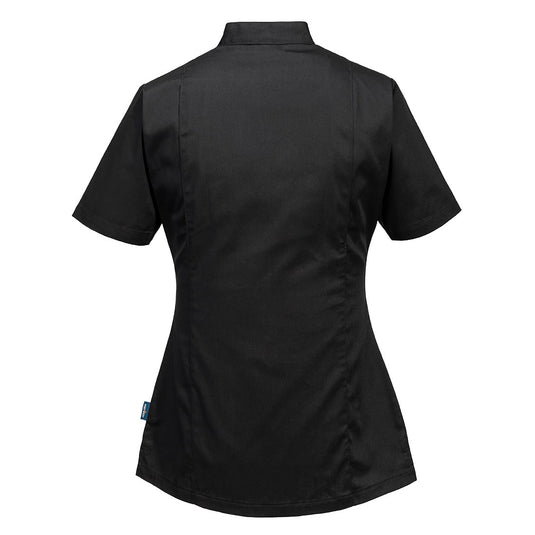 C824 - Tunique médicale stretch femme, Noir, vue de dos