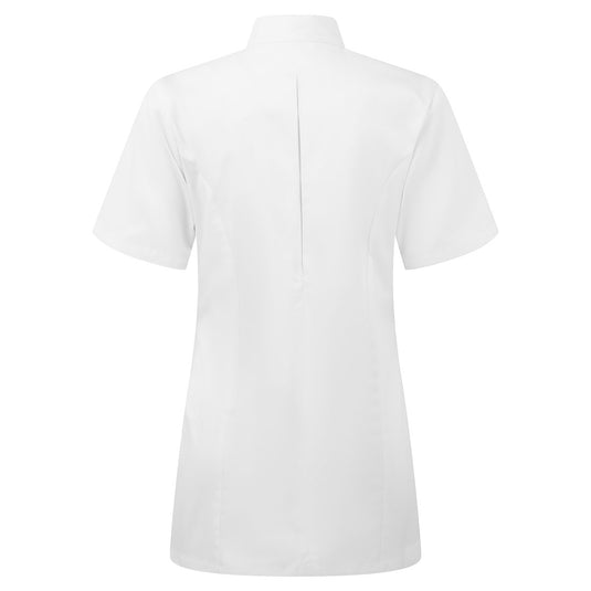 C824 - Tunique médicale stretch femme, Blanc, vue de dos