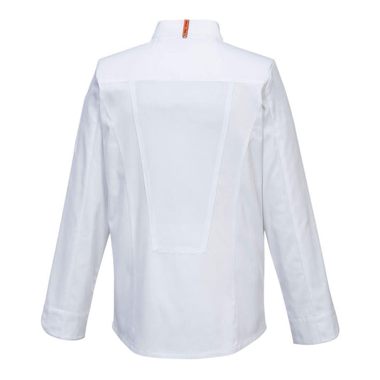 C846 - Veste de cuisine manches longues Stretch Mesh Air Pro, Blanc, vue de dos