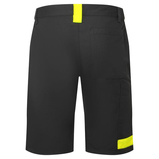 CD114 - Bermuda coton bicolore WX1, Noir/Gris, vue de dos 