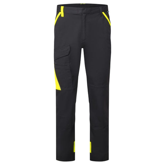 CD131 - Pantalon de travail coton léger WX1, Noir/jaune 