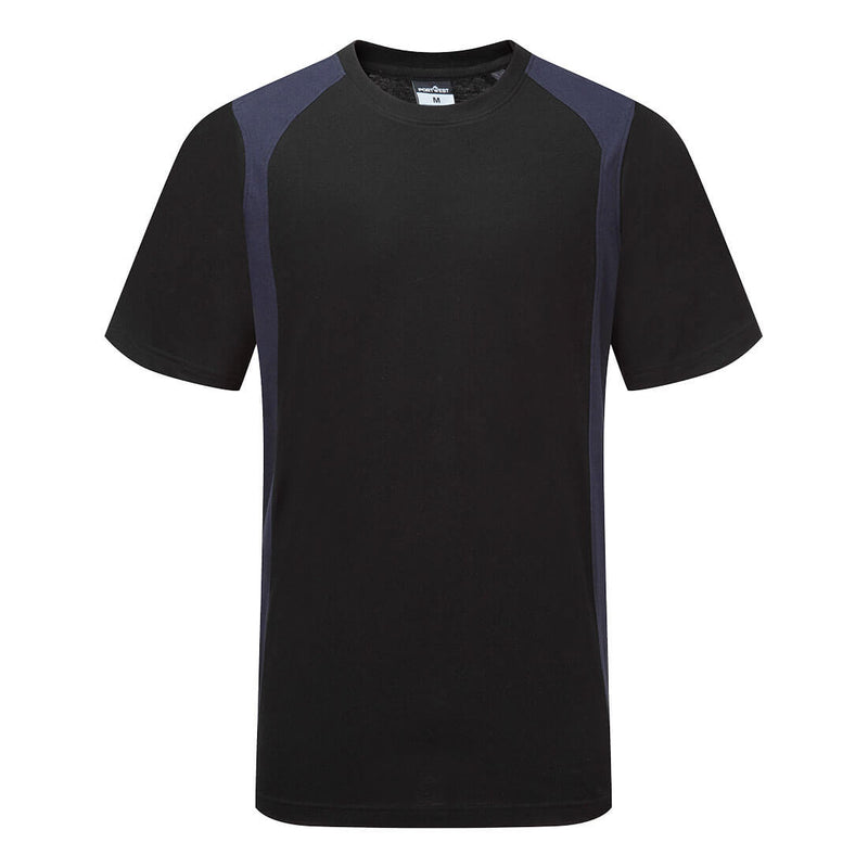 Chargez l'image dans la visionneuse de la galerie, CD811 - T-shirt coton léger WX2 manches courtes, Noir/Marine # Couleur_Noir/Marine
