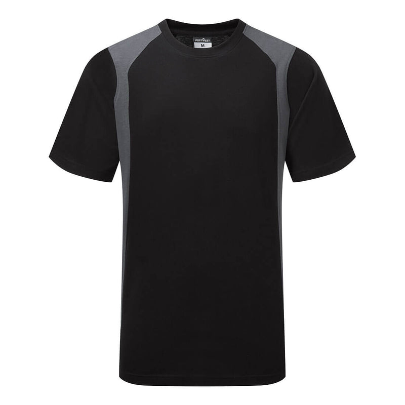 Chargez l'image dans la visionneuse de la galerie, CD811 - T-shirt coton léger WX2 manches courtes, Noir/Gris # Couleur_Noir/Gris
