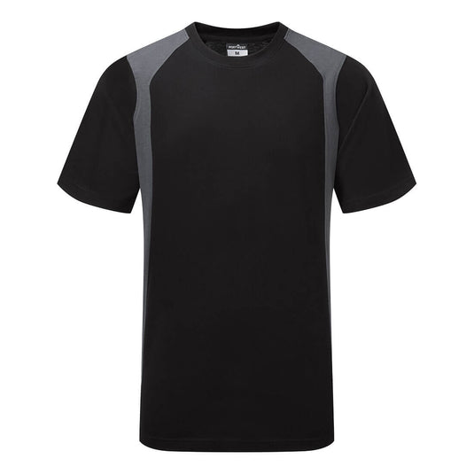 CD811 - T-shirt coton léger WX2 manches courtes, Noir/Gris