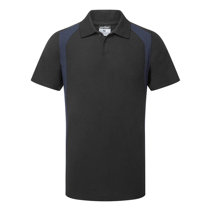Chargez l'image dans la visionneuse de la galerie, CD812 - Polo WX2 manches courtes, Noir/Marine # Couleur_Noir/Marine
