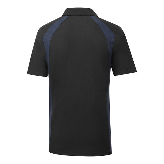 CD812 - Polo WX2 manches courtes, Noir/Marine, vue de dos