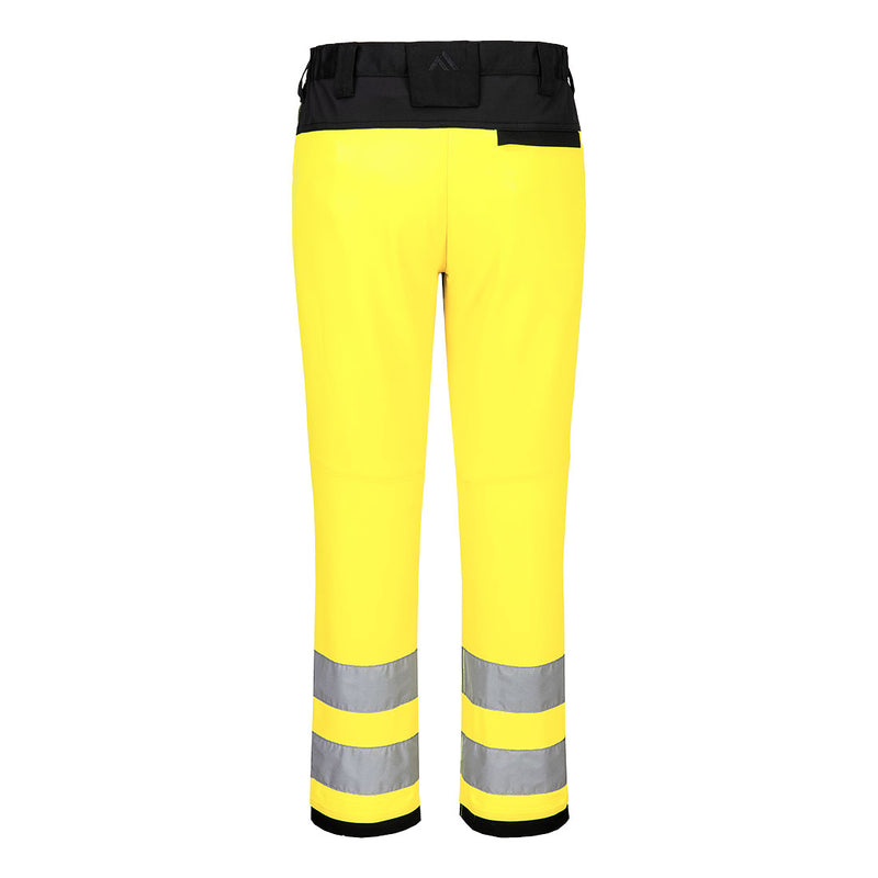 Chargez l'image dans la visionneuse de la galerie, CD857 - Pantalon stretch HV éco-conçu WX2, Jaune/Noir, vue de dos # Couleur_Jaune/Noir
