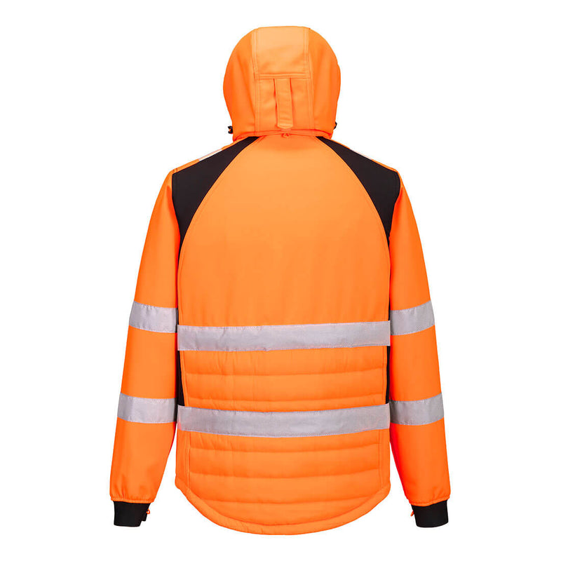 Chargez l'image dans la visionneuse de la galerie, CD863 - Veste hybrid baffle WX2 Eco-conçu HV, Orange/Noir, vue de dos # Couleur_Orange/Noir
