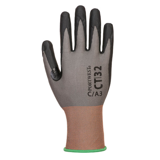 CT32 - Gant CT anti coupure C Mousse Nitrile C18, Gris/Noir, vue de dos 