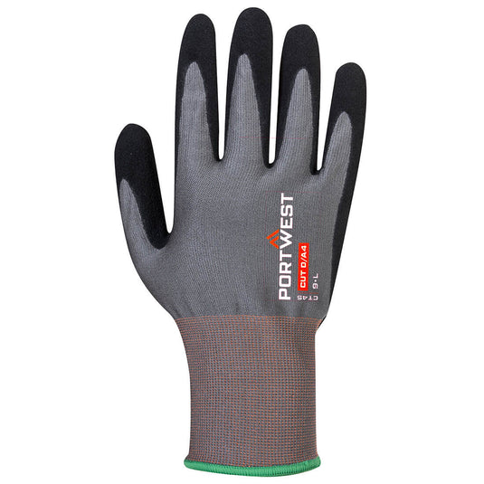 CT45 - Gant CT anti coupures D Mousse Nitrile D18, Gris/Noir, vue de dos 