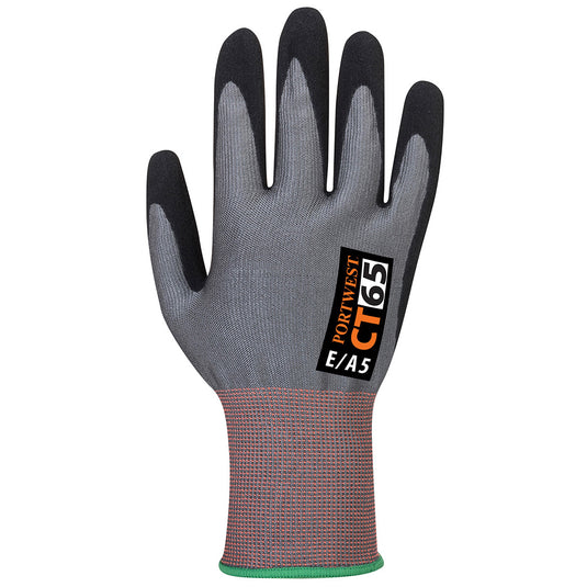 CT65 - Gant CT anti coupures E Mousse Nitrile E15, Gris/Noir, vue de dos 
