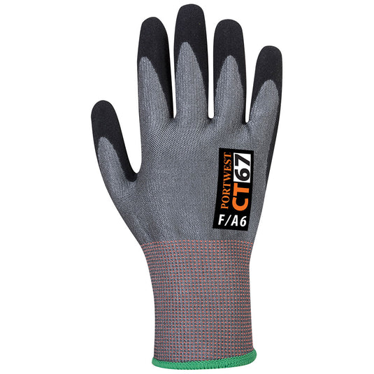 CT67 - Gant CT anti coupures Mousse Nitrile F13, Gris/Noir, vue de dos 