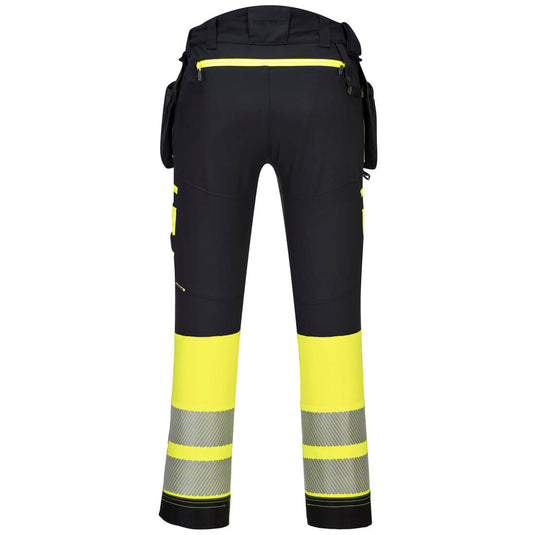 DX445 - Pantalon Poches flottantes DX4 Haute-Visibilité Classe 1, Jaune/Noir, vue de dos 