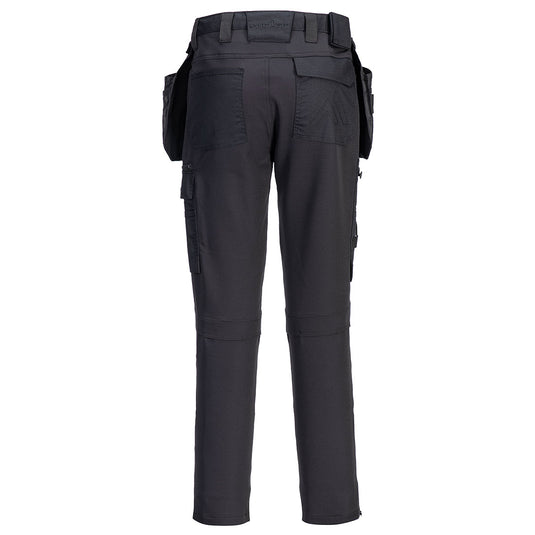 DX456 - Pantalon de travail stretch DX4 Holsters amovible, Noir, vue de dos 
