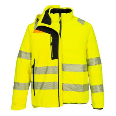 Chargez l'image dans la visionneuse de la galerie, DX466 - Parka 4 en 1 DX4 Hi-Vis, Jaune/Noir, vue de dos # Couleur_Jaune/Noir
