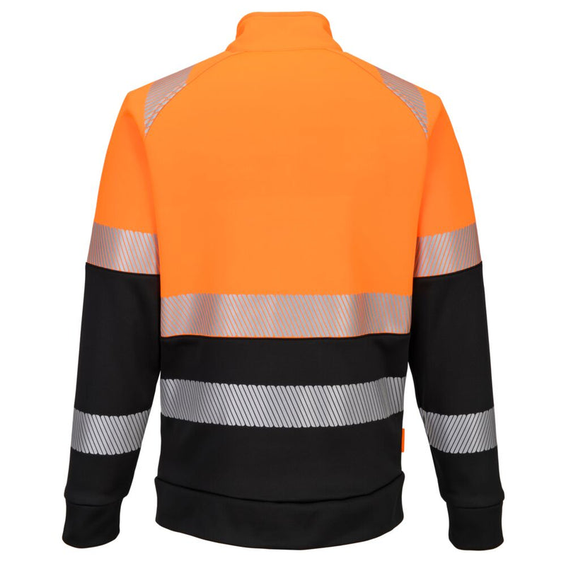 Chargez l'image dans la visionneuse de la galerie, DX490 - Sweat-shirt zippé DX4 HV Classe 1, Orange/Noir, vue de dos # Couleur_Orange/Noir
