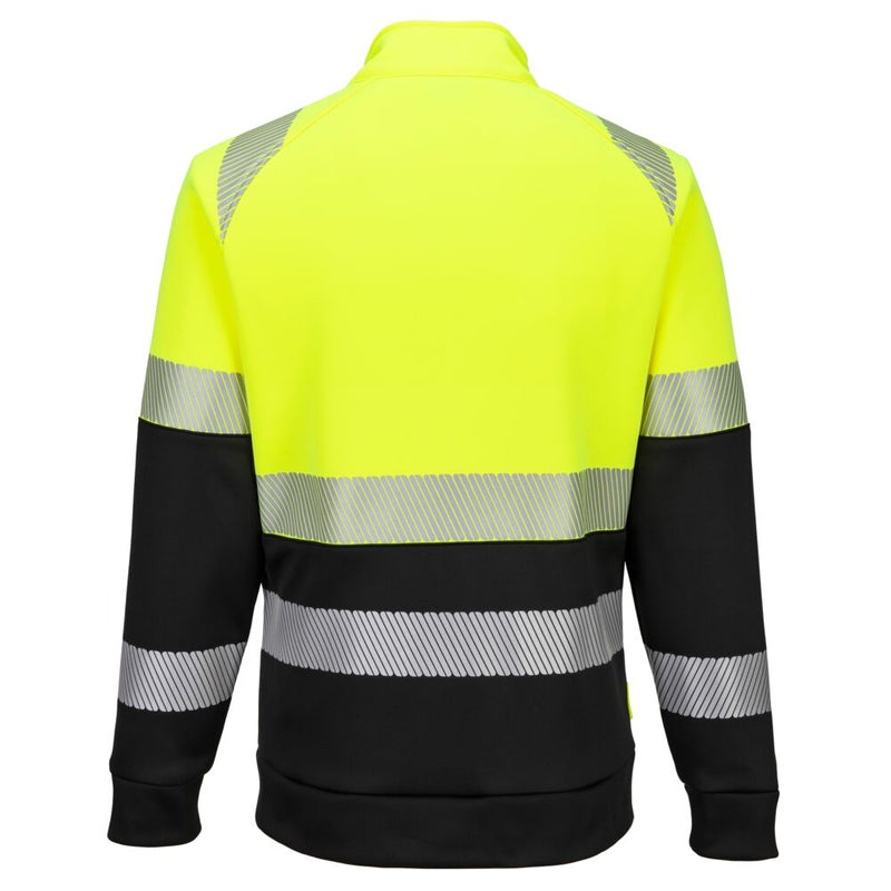 Chargez l'image dans la visionneuse de la galerie, DX490 - Sweat-shirt zippé DX4 HV Classe 1, Jaune/Noir, vue de dos # Couleur_Jaune/Noir
