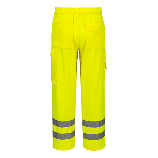 E046 - Pantalon Combat HV, Jaune, vue de dos 