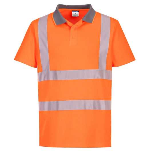 Polo haute visibilité EC10 - détail bandes réfléchissantes EN ISO 20471