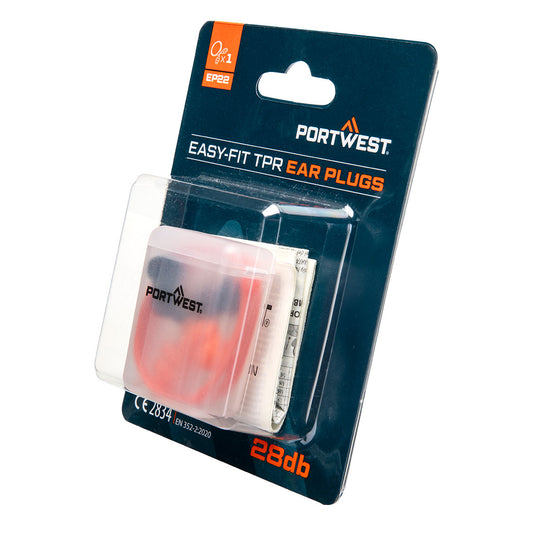 EP22 - Bouchons d'oreille Easy fit corde (1 paire), Orange, vue de dos 