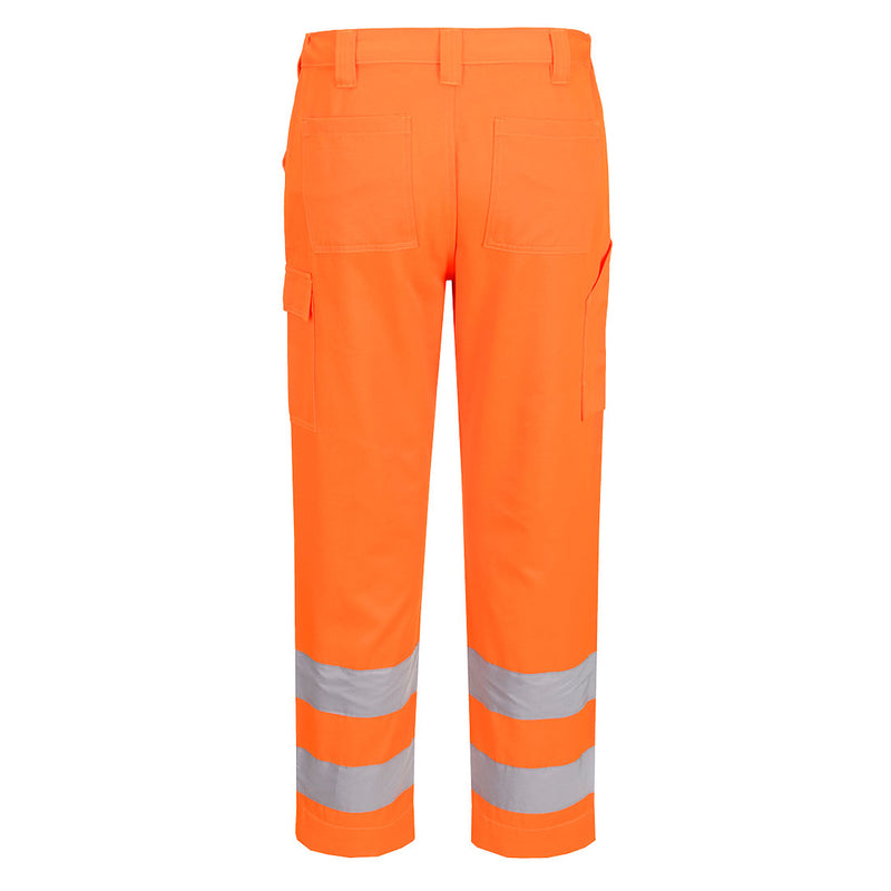 Chargez l'image dans la visionneuse de la galerie, ES046 - ES1 Essential Pantalon de Travail Haute Visibilité, Orange Short, vue de dos # Couleur_Orange Short
