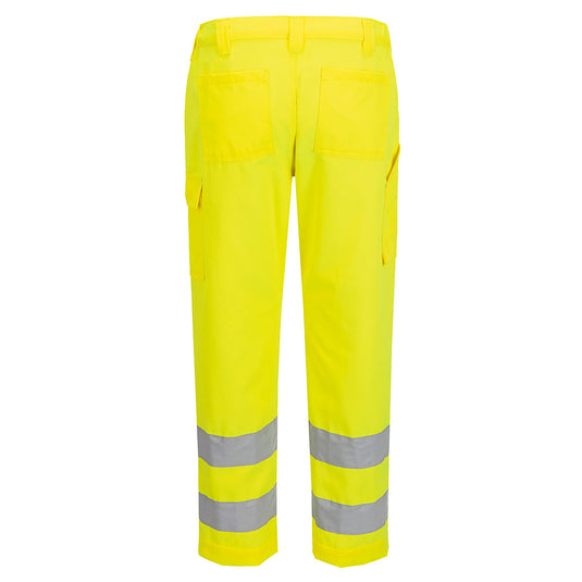 ES046 - ES1 Essential Pantalon de Travail Haute Visibilité, Jaune Short, vue de dos