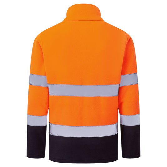 ES251 - ES1 Essential Polaire Contrastée Haute Visibilité, Orange/Marine, vue de dos 
