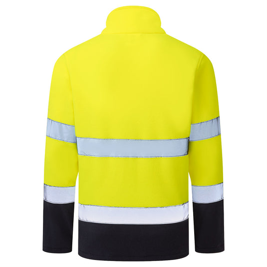 ES251 - ES1 Essential Polaire Contrastée Haute Visibilité, Jaune/Marine, vue de dos