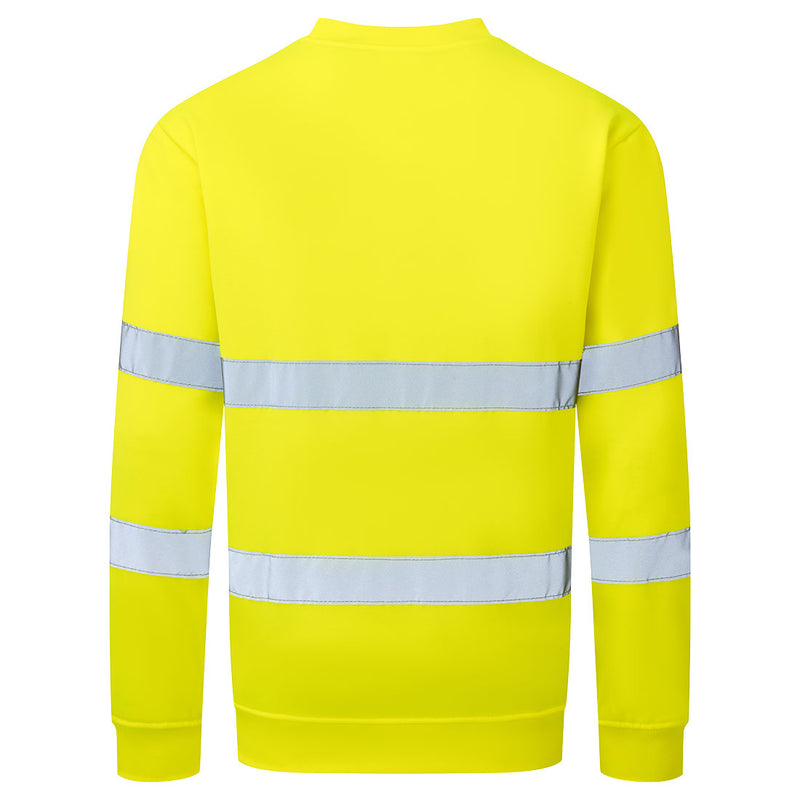 Chargez l'image dans la visionneuse de la galerie, ES303 - ES1 Essential Sweatshirt Haute Visibilité, Jaune, vue de dos # Couleur_Jaune
