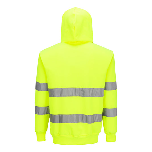 ES304 - ES1 Essential Sweatshirt à Capuche Haute Visibilité, Jaune, vue de dos