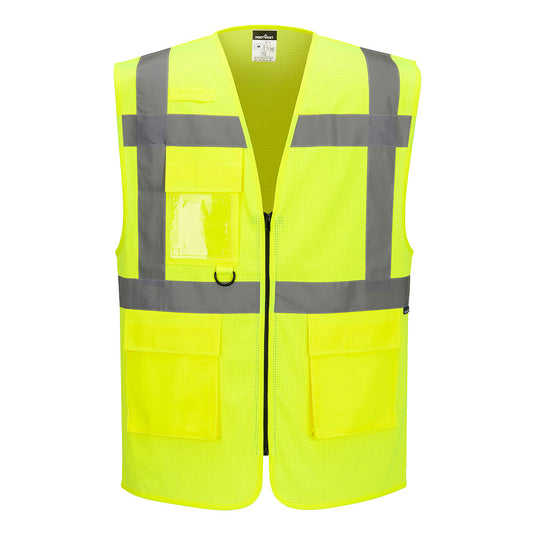 ES376 - ES1 Essential Gilet Exécutif en Maille Haute Visibilité, Jaune 