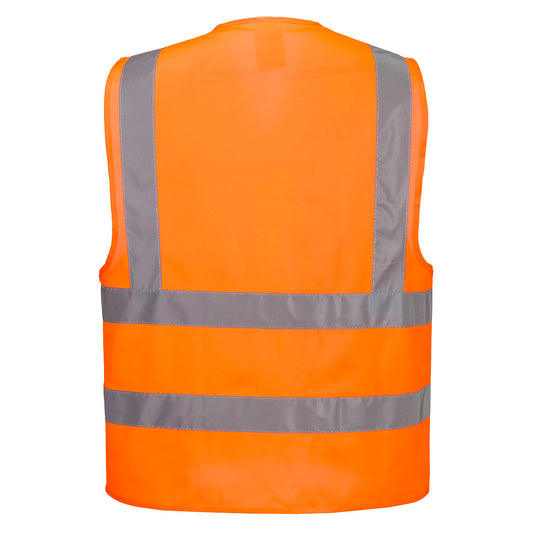 ES470 - ES1 Essential Gilet à Bandes et Bretelles Haute Visibilité, Orange, vue de dos