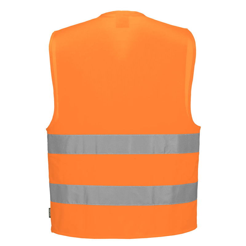 Chargez l'image dans la visionneuse de la galerie, ES474 - ES1 Essential Gilet à Deux Bandes Haute Visibilité, Orange, vue de dos # Couleur_Orange
