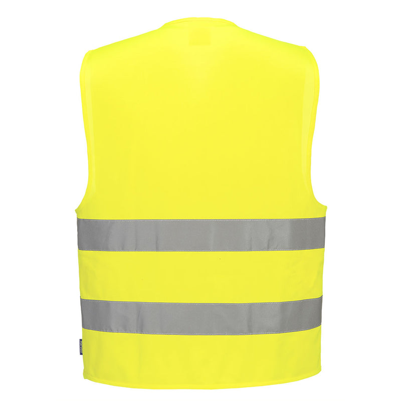 Chargez l'image dans la visionneuse de la galerie, ES474 - ES1 Essential Gilet à Deux Bandes Haute Visibilité, Jaune, vue de dos # Couleur_Jaune
